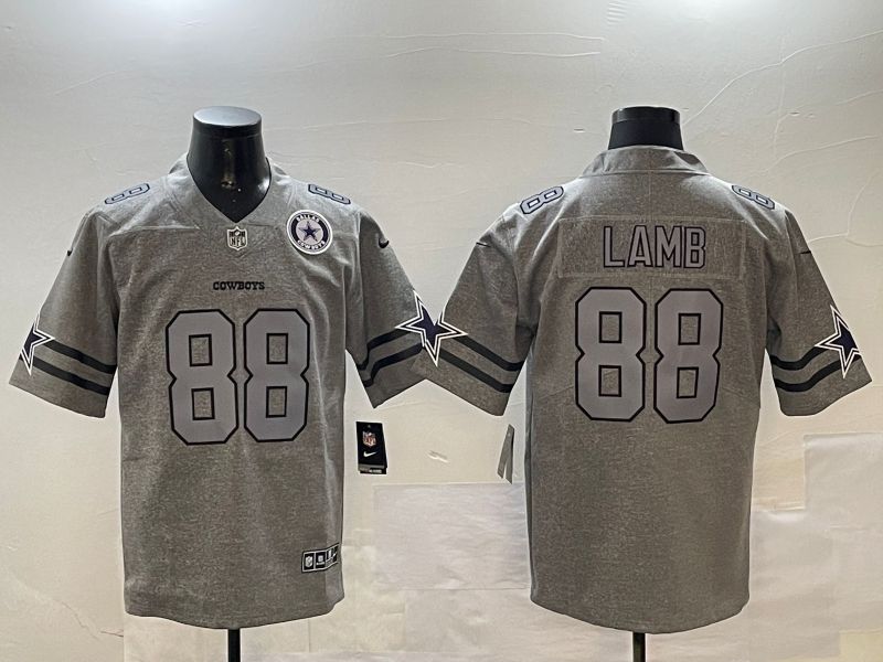 Men Dallas Cowboys #88 Lamb Grey Throwback 2024 Nike Limited NFL Jersey style 01151->dallas cowboys->NFL Jersey